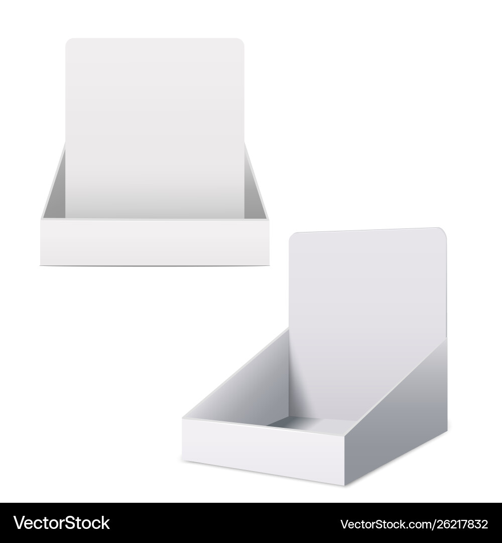 Realistic detailed 3d white blank display holder Realistic detailed 3d white blank display holder vector image