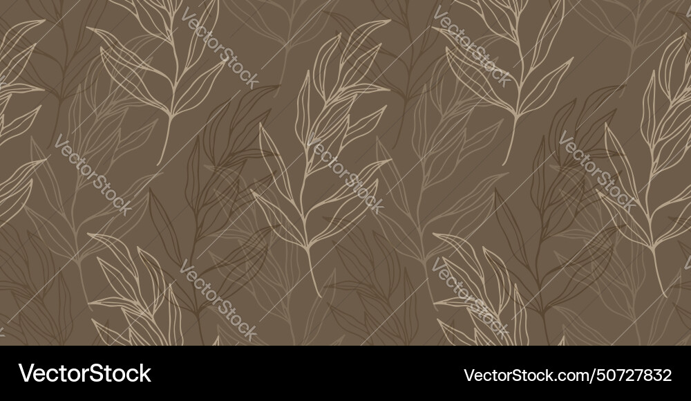Seamless pattern with hand drawn leaves Royalty Free Vector