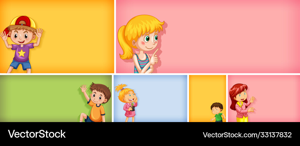 Set different kid characters Set different kid characters vector image