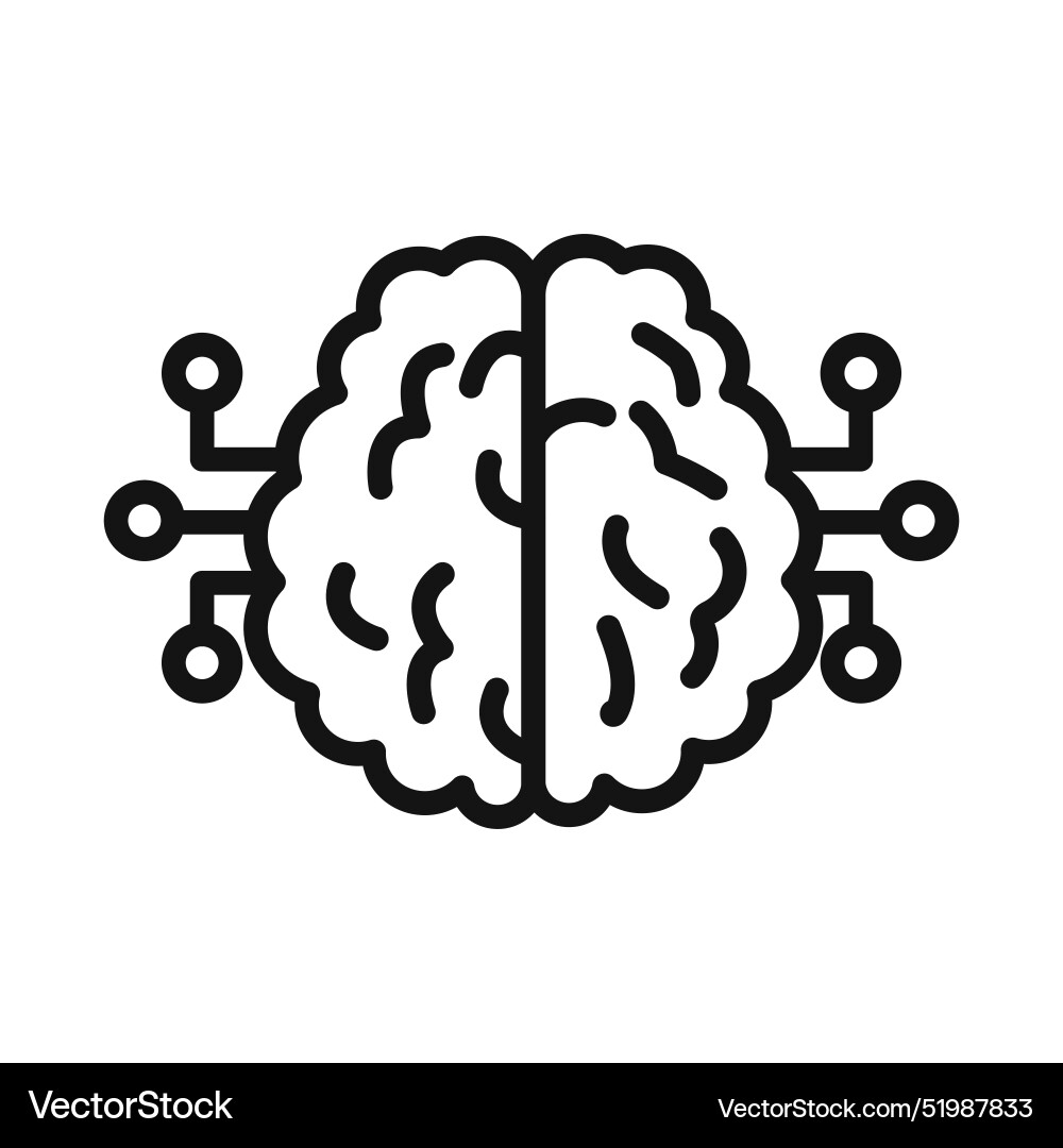 Artificial intelligence icon mark in filled style Artificial intelligence icon mark in filled style vector image