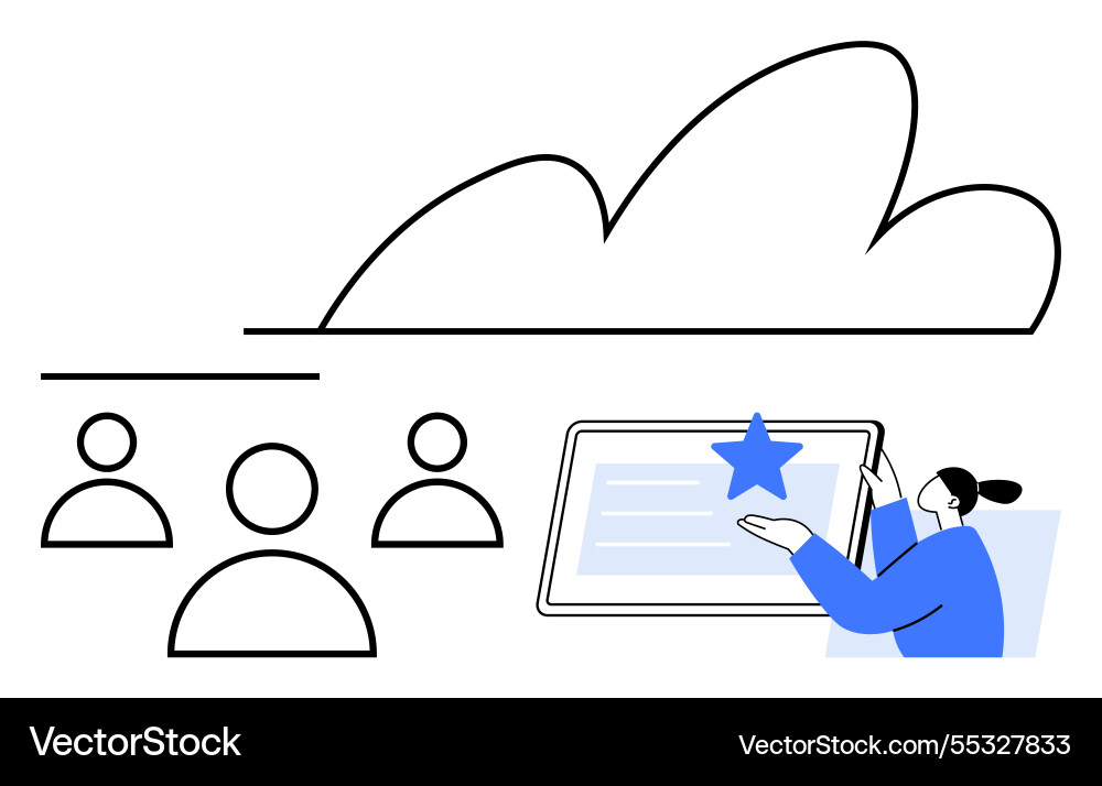Cloud-based collaboration with user profiles Vector Image