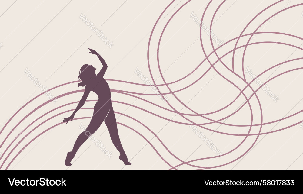 Dynamic Dancer in Abstract Swirl Vector Image