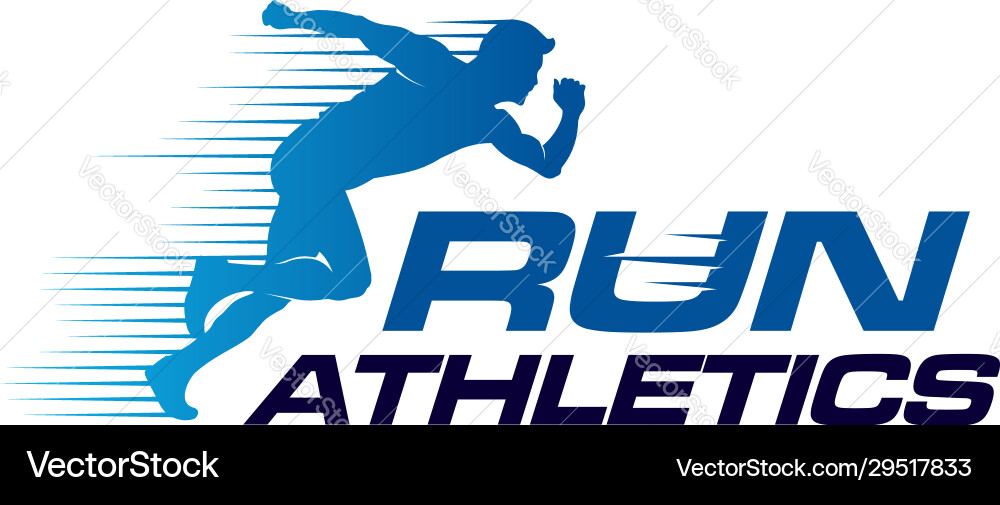 Laufender Mann Silhouette Logo mit Finishband Laufender Mann Silhouette Logo mit Finishband vektorbild