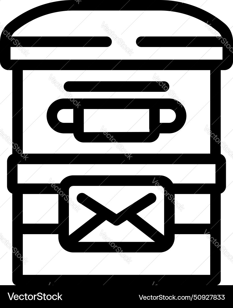 Postbox container icon outline letters Postbox container icon outline letters Vector Image
