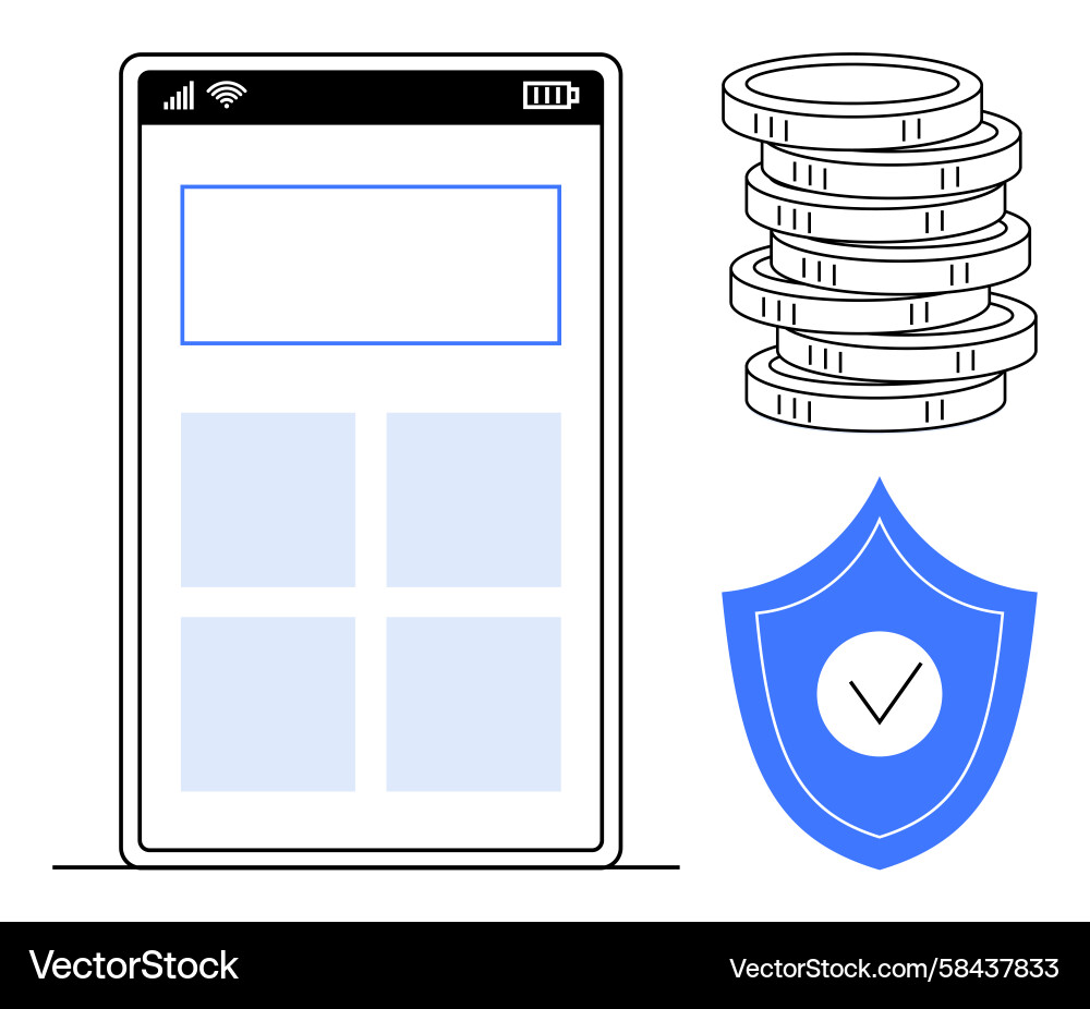 Secure Digital Wallet App Vector Image