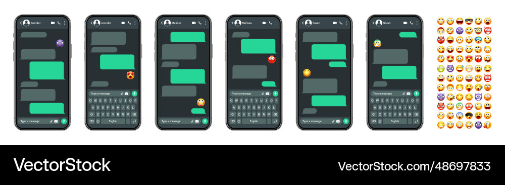 Smartphone messaging app user interface vector image