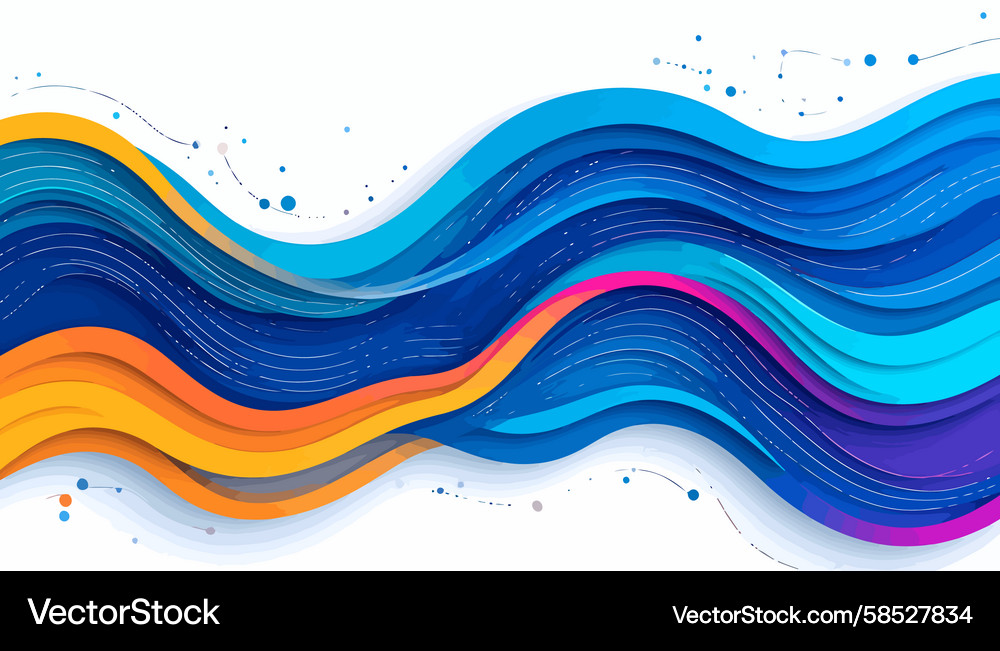 Abstract Layered Wave Pattern Vector Image