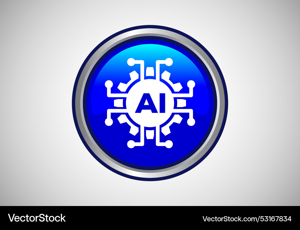 Artificial intelligence icon button for mobile Vector Image