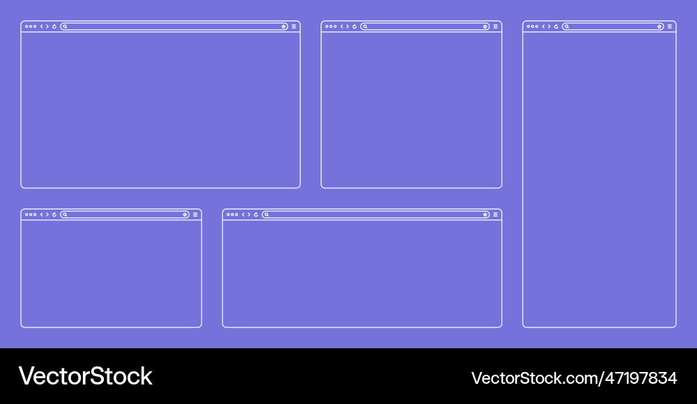 Blank web browser internet page window Blank web browser internet page window vector image