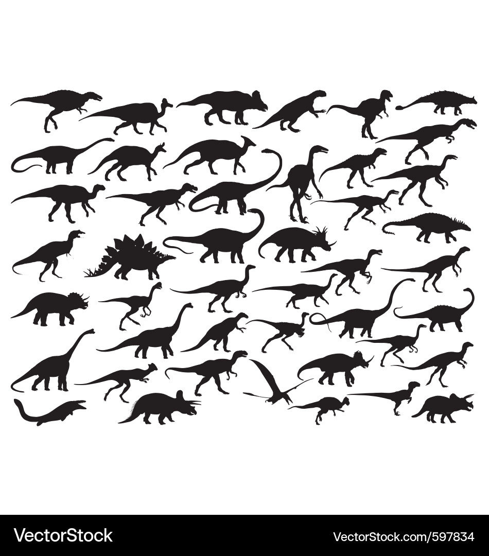 Dinosaur silhouettes Sammlung Vektorbild