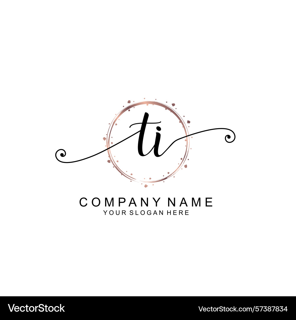 Elegant ti initial logo collection with modern Vector Image
