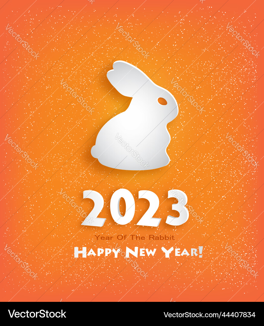 Happy new year 2023 background of the rabbit vector image