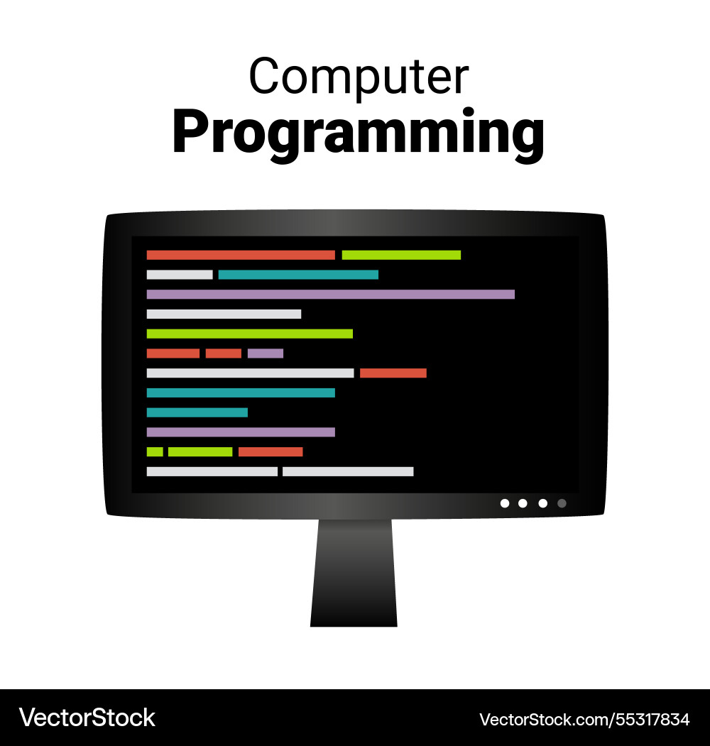 Lcd Monitor mit Code-Computerprogrammierung Lcd Monitor mit Code-Computerprogrammierung vektorbild