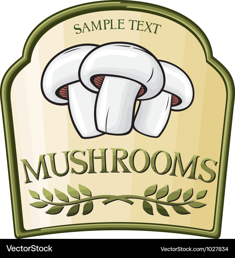 Mushroom Label (1027834) – Royalty-Free Vector | VectorStock