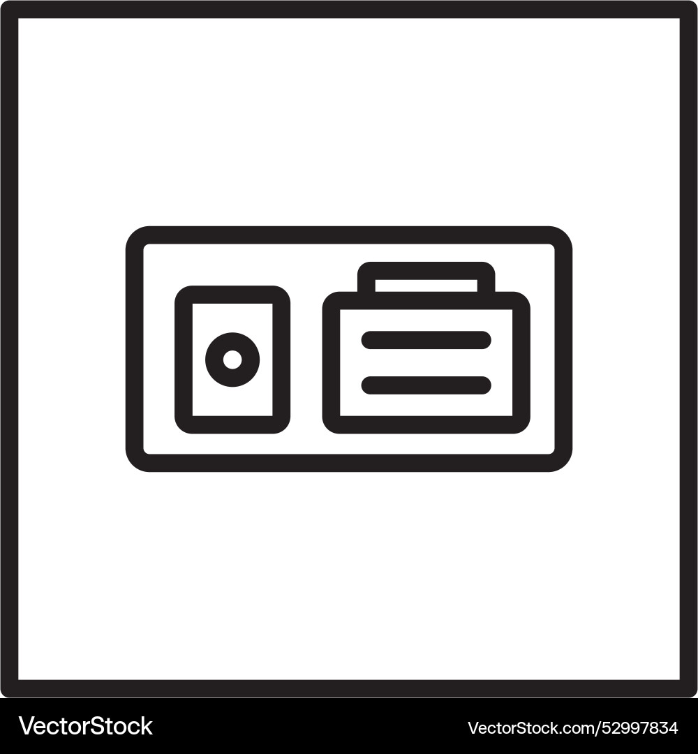 Wallet in square line icon Wallet in square line icon vector image