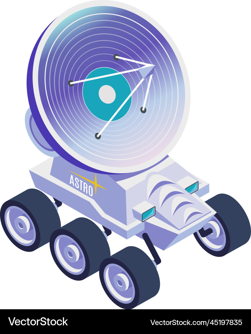 Astrophysics satellite rover composition Astrophysics satellite rover composition vector image
