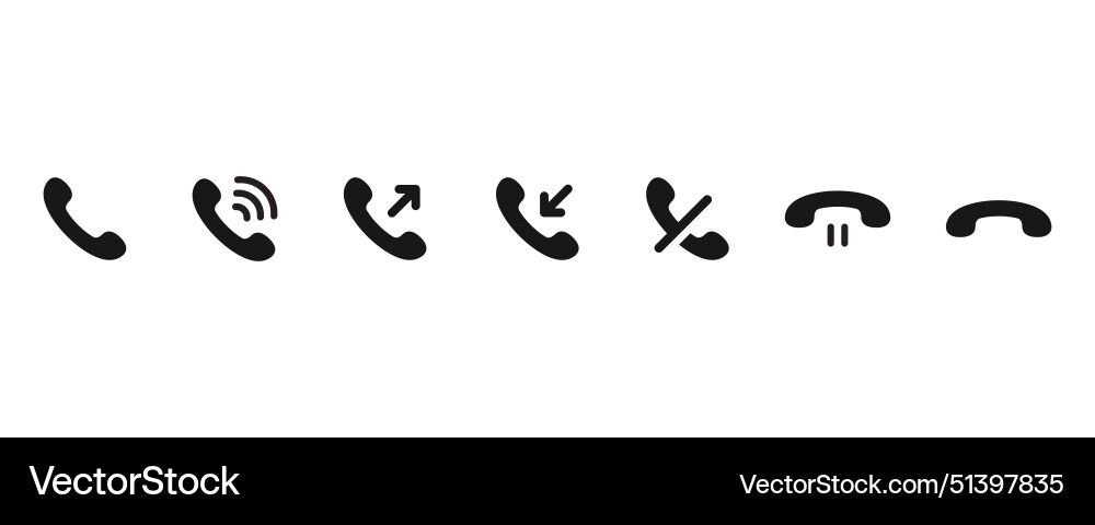Call icons or phone accept and decline Royalty Free Vector