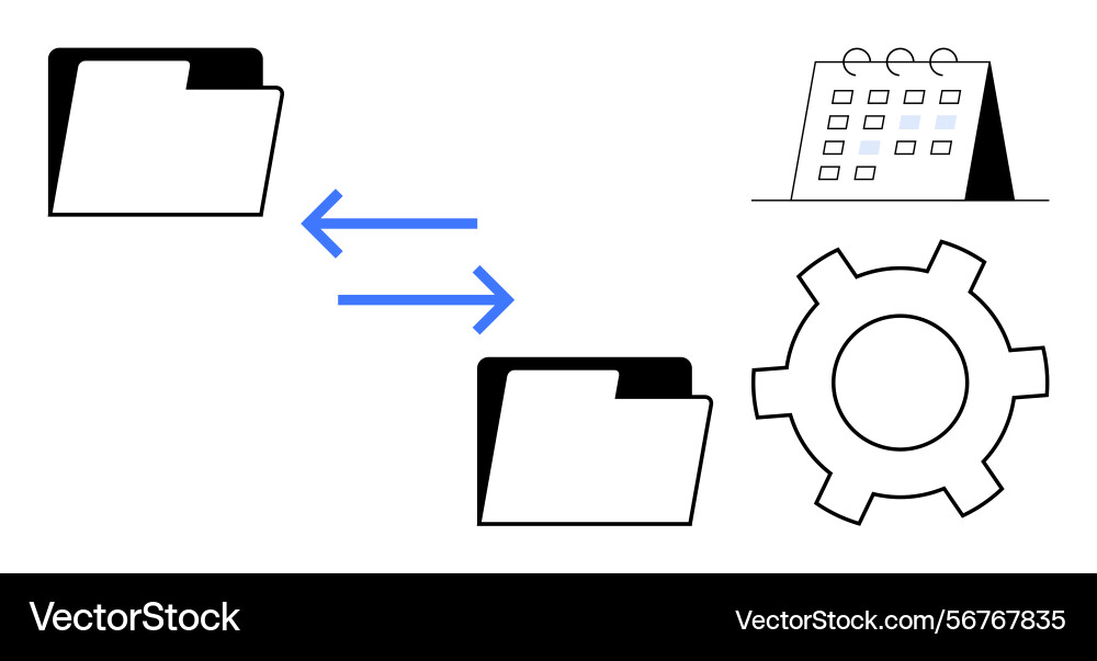 File sharing and automation concept with folders File sharing and automation concept with folders vector image