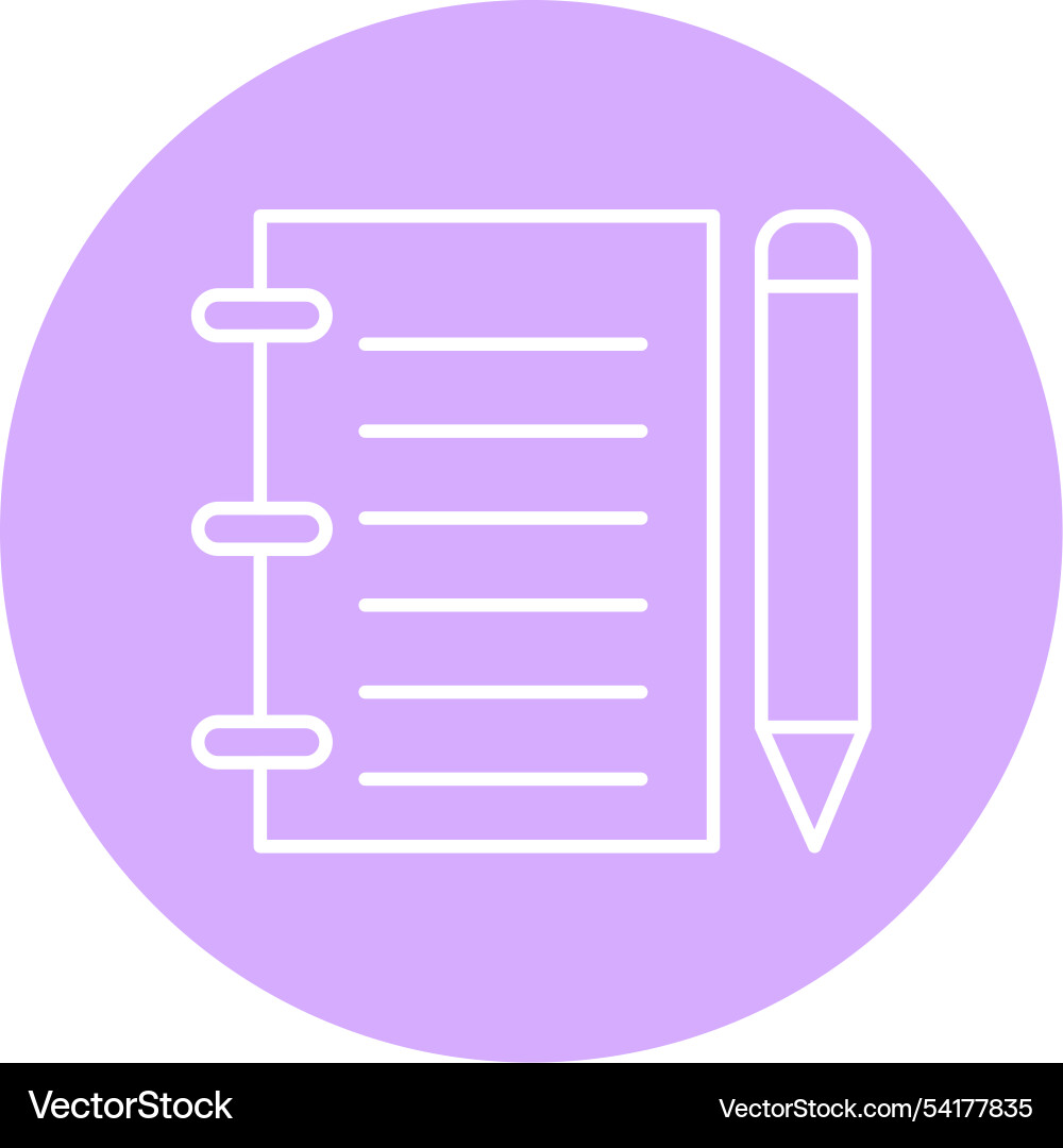 Notebook line circle icon Vector Image