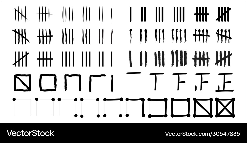 Prison Tally Marks & Counting System Vector Image