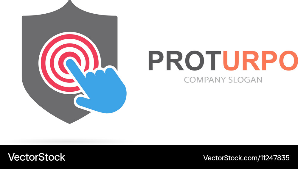 Shield and click logo combination security Vector Image