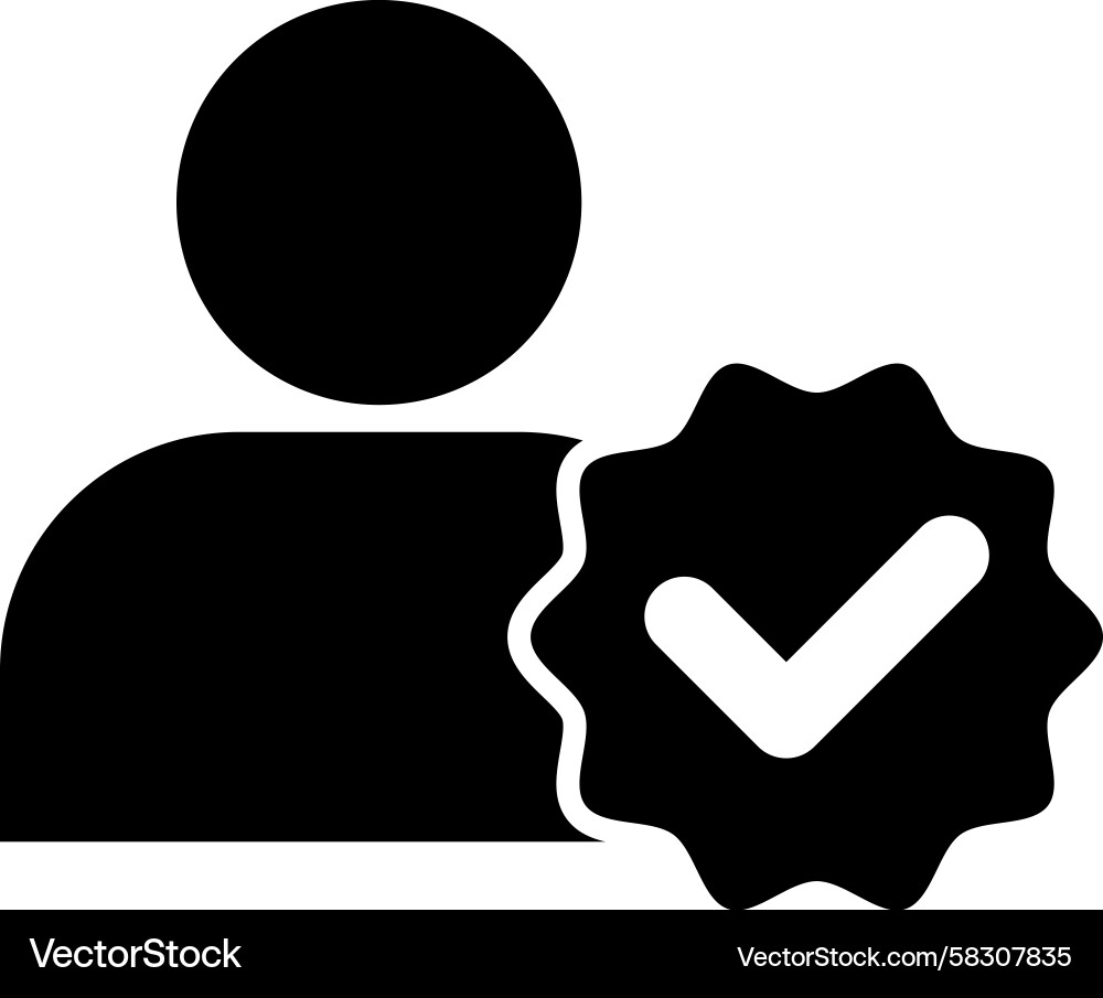 Verified User Icon with Checkmark Vector Image