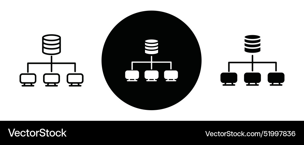 Data architecture outline icon collection or set vector image