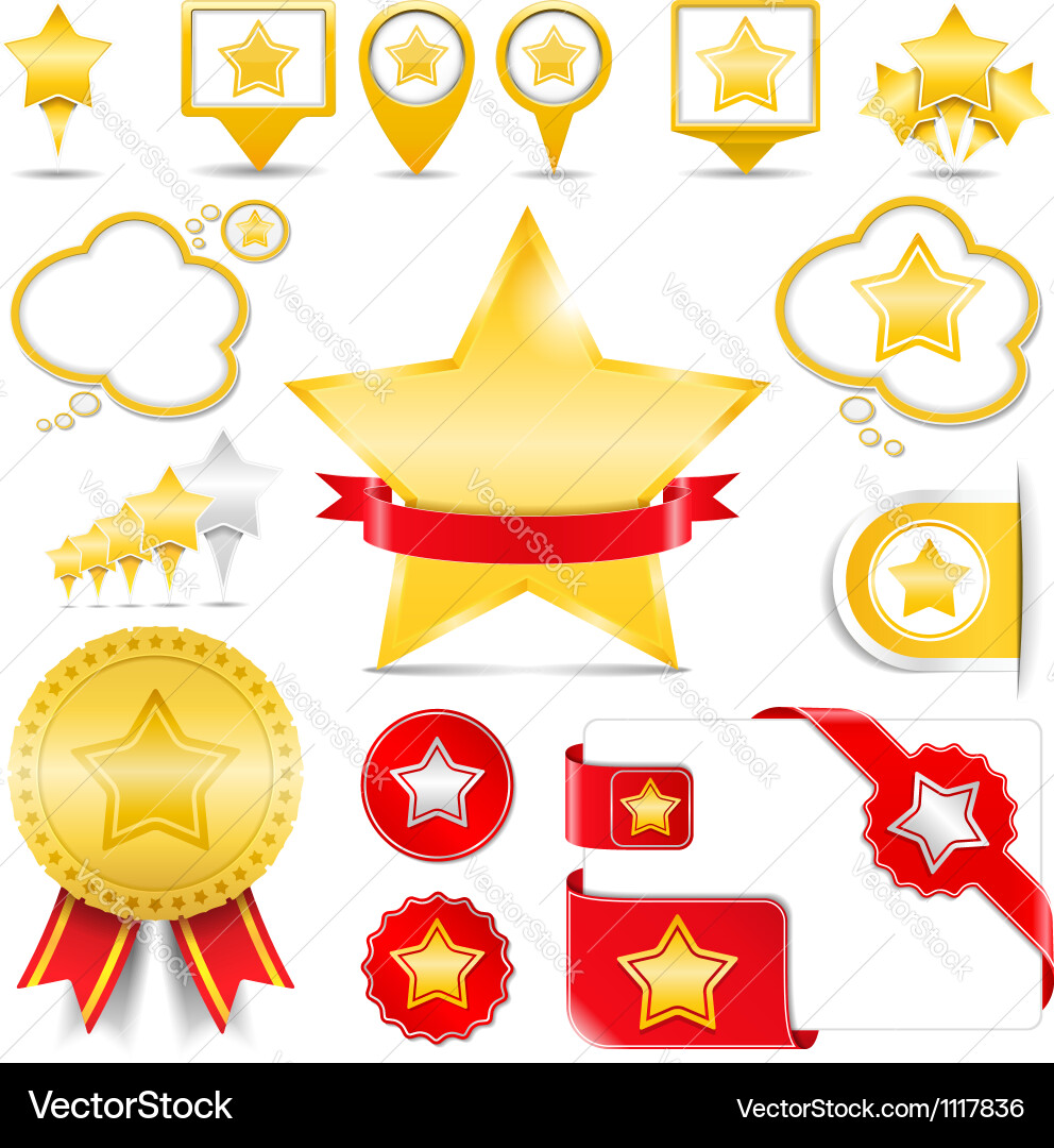 Design elements with stars Royalty Free Vector Image