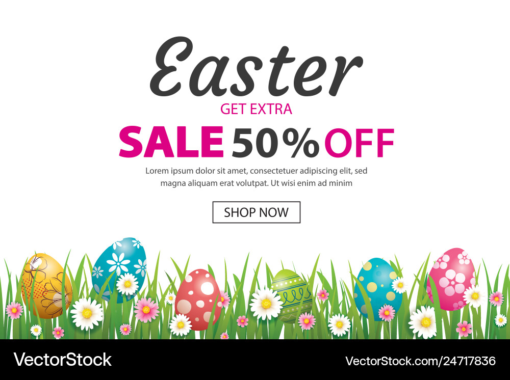 Easter sale banner design template with colorful Easter sale banner design template with colorful Vector Image