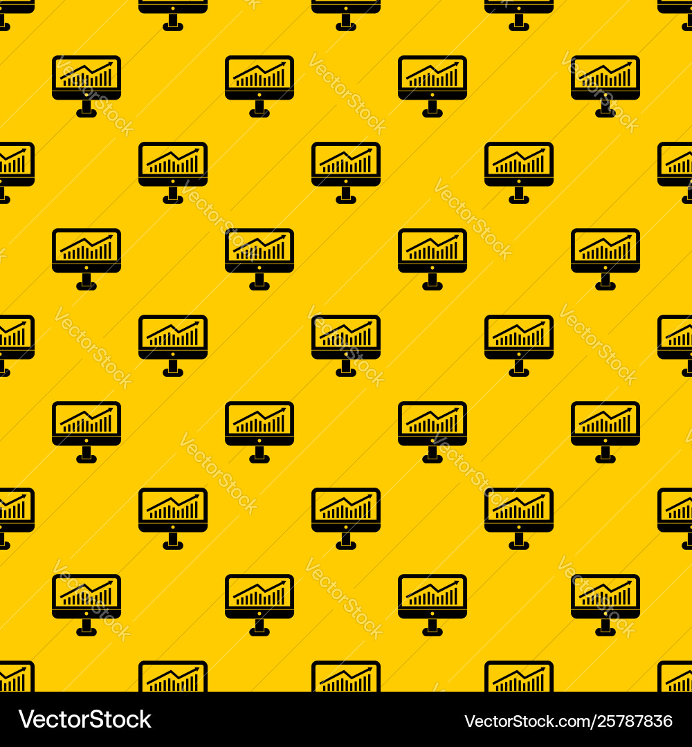Growth graph on computer monitor pattern Growth graph on computer monitor pattern vector image