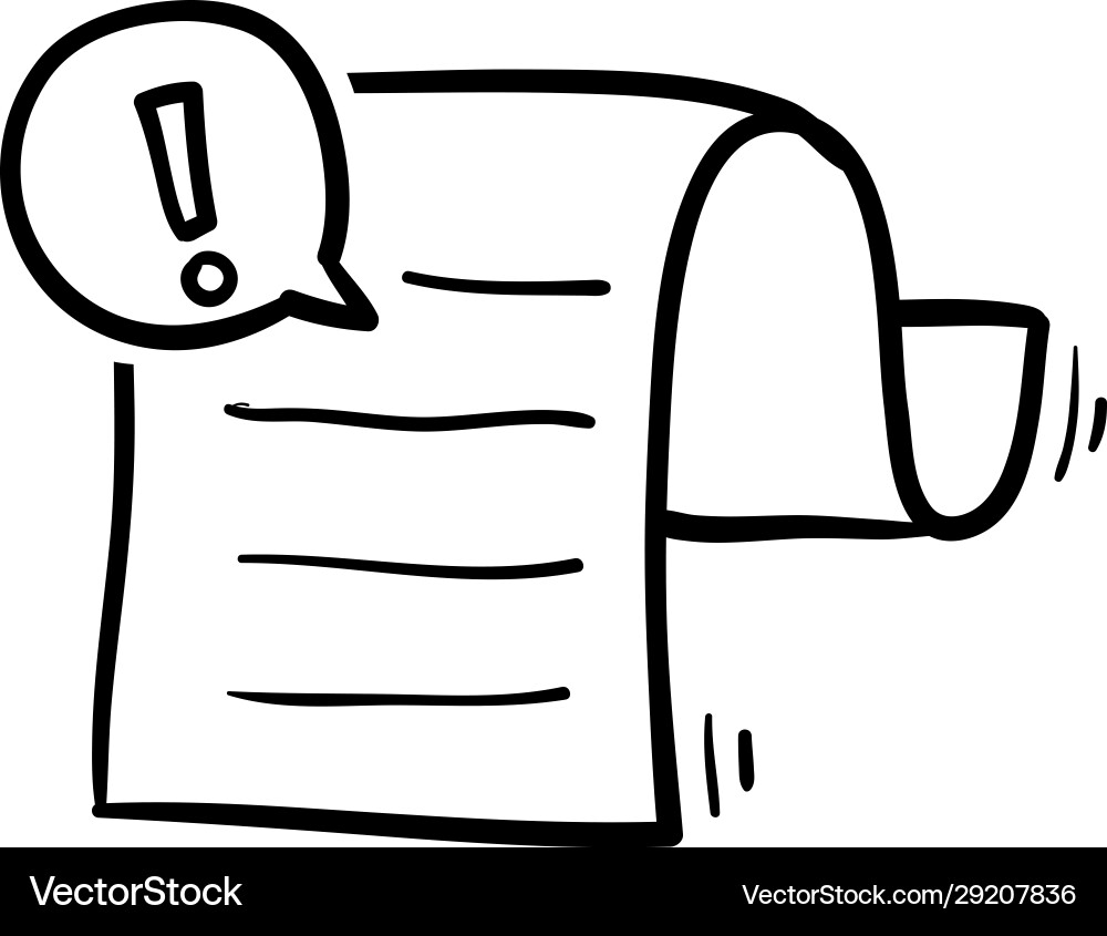 Hand drawn document with alert or error Hand drawn document with alert or error vector image