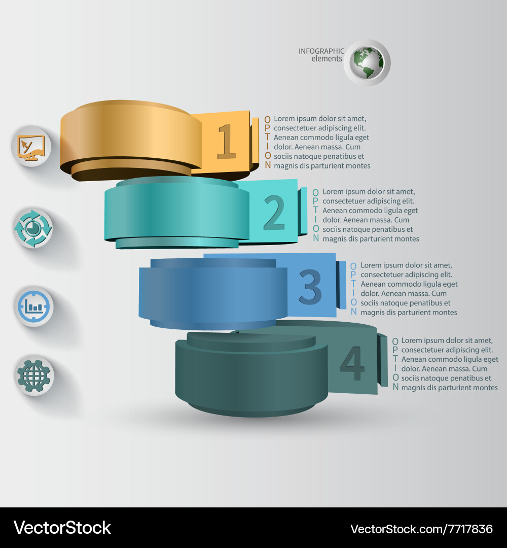 Infographics 4 steps Royalty Free Vector Image