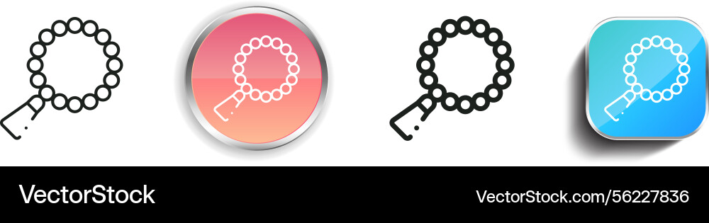 Mala icon thin linear regular and button style vector image