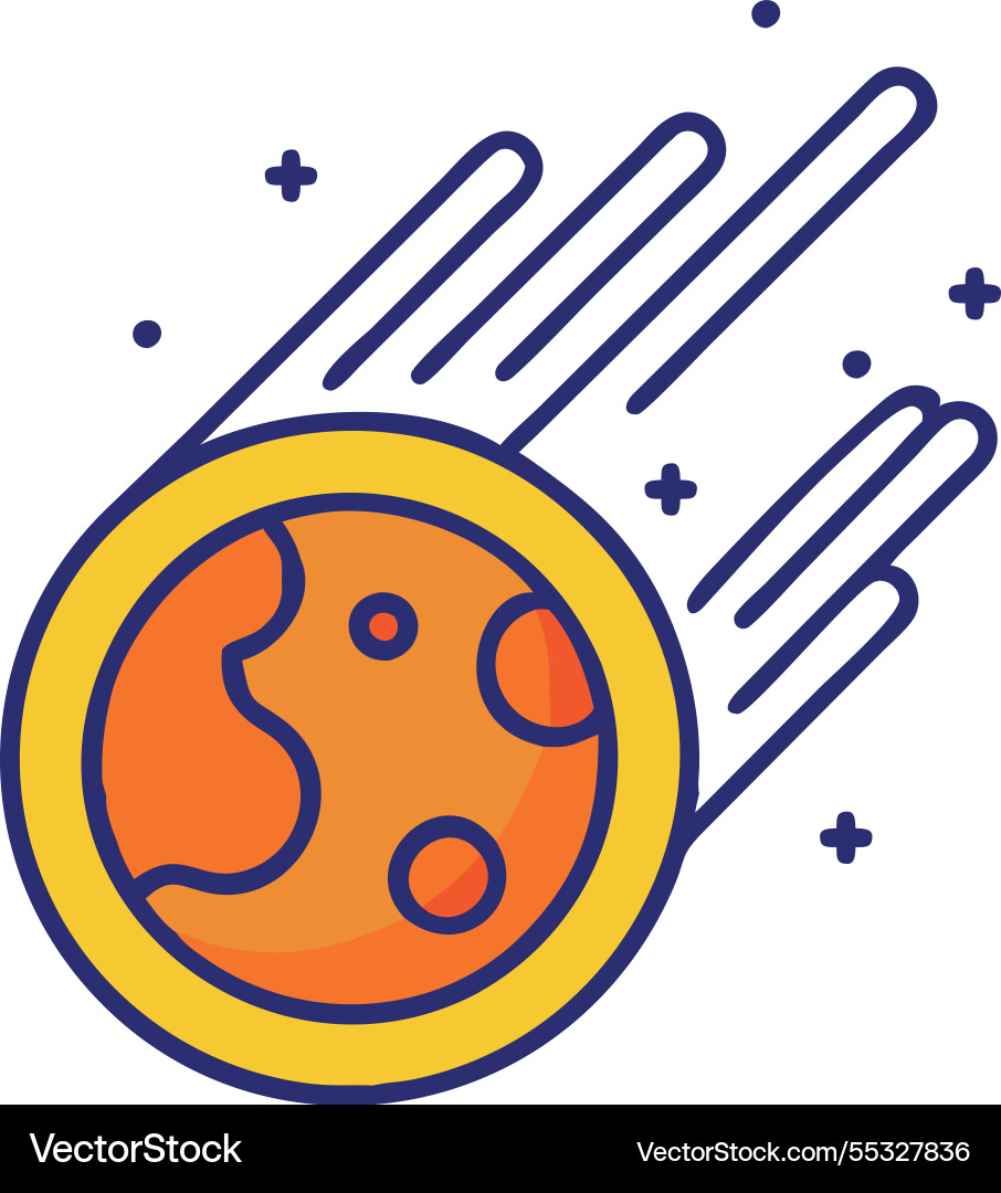 Meteor asteroid space object icon Vector Image