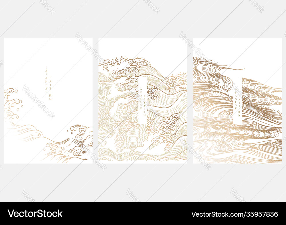 Oriental hand drawn wave with chinese background Oriental hand drawn wave with chinese background vector image
