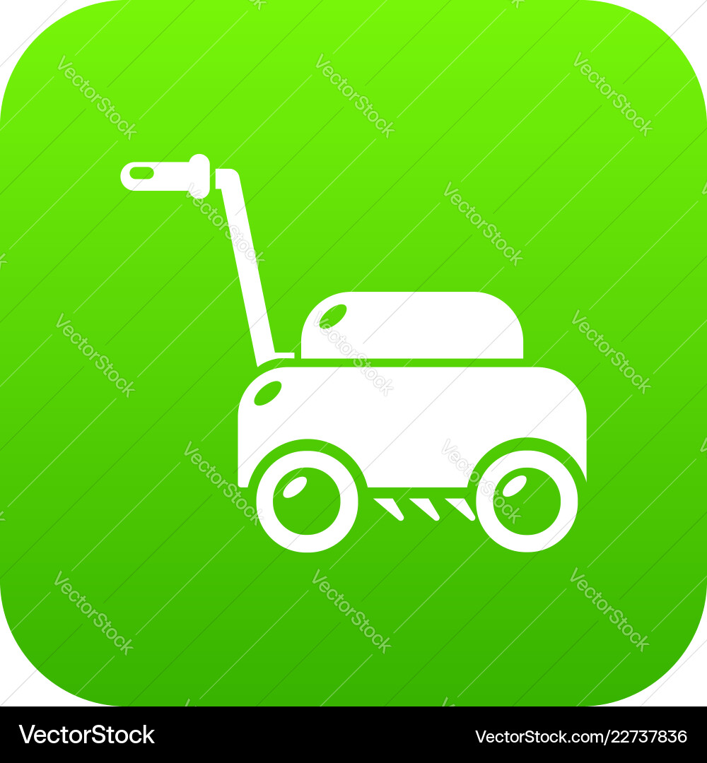 Rasenmäher Maschine Ikone grün Rasenmäher Maschine Ikone grün vektorbild