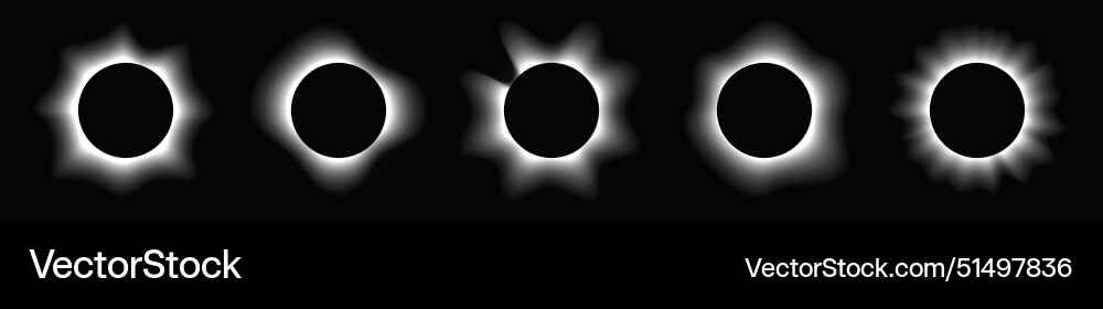 Set of circle illuminate light frames Vector Image