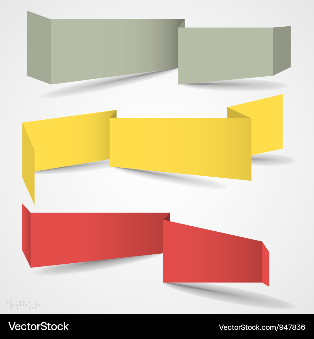 Set of origami banners Vector Image