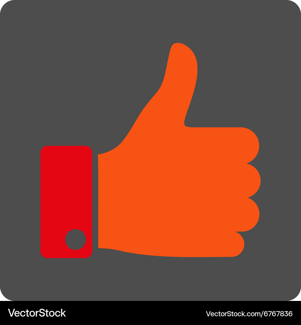 Thumb up rounded square button Vector Image
