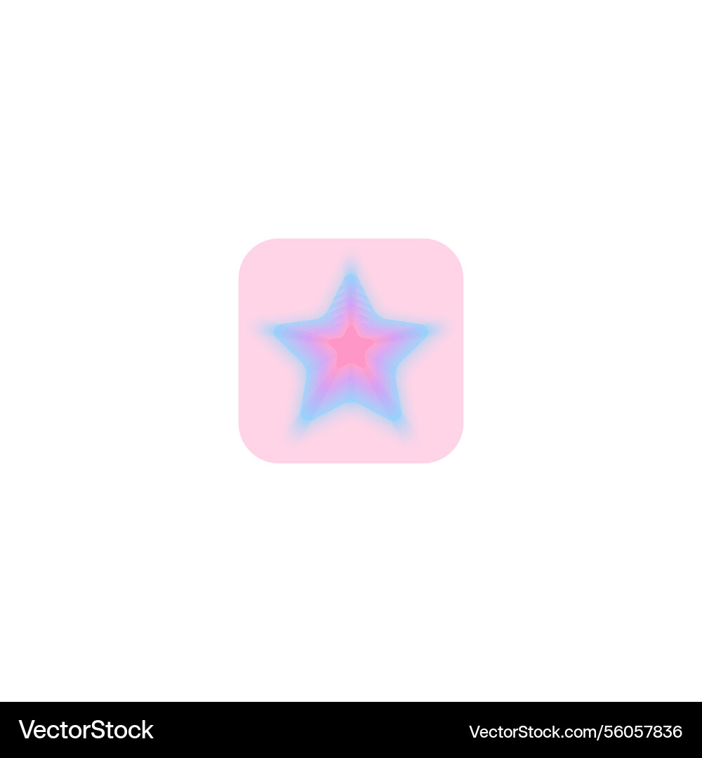 Y2k design five-pointed star with gradient Y2k design five-pointed star with gradient vector image