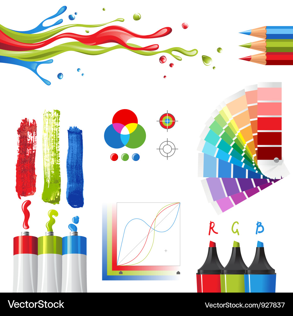 Colorful RGB Color Swatches vector image