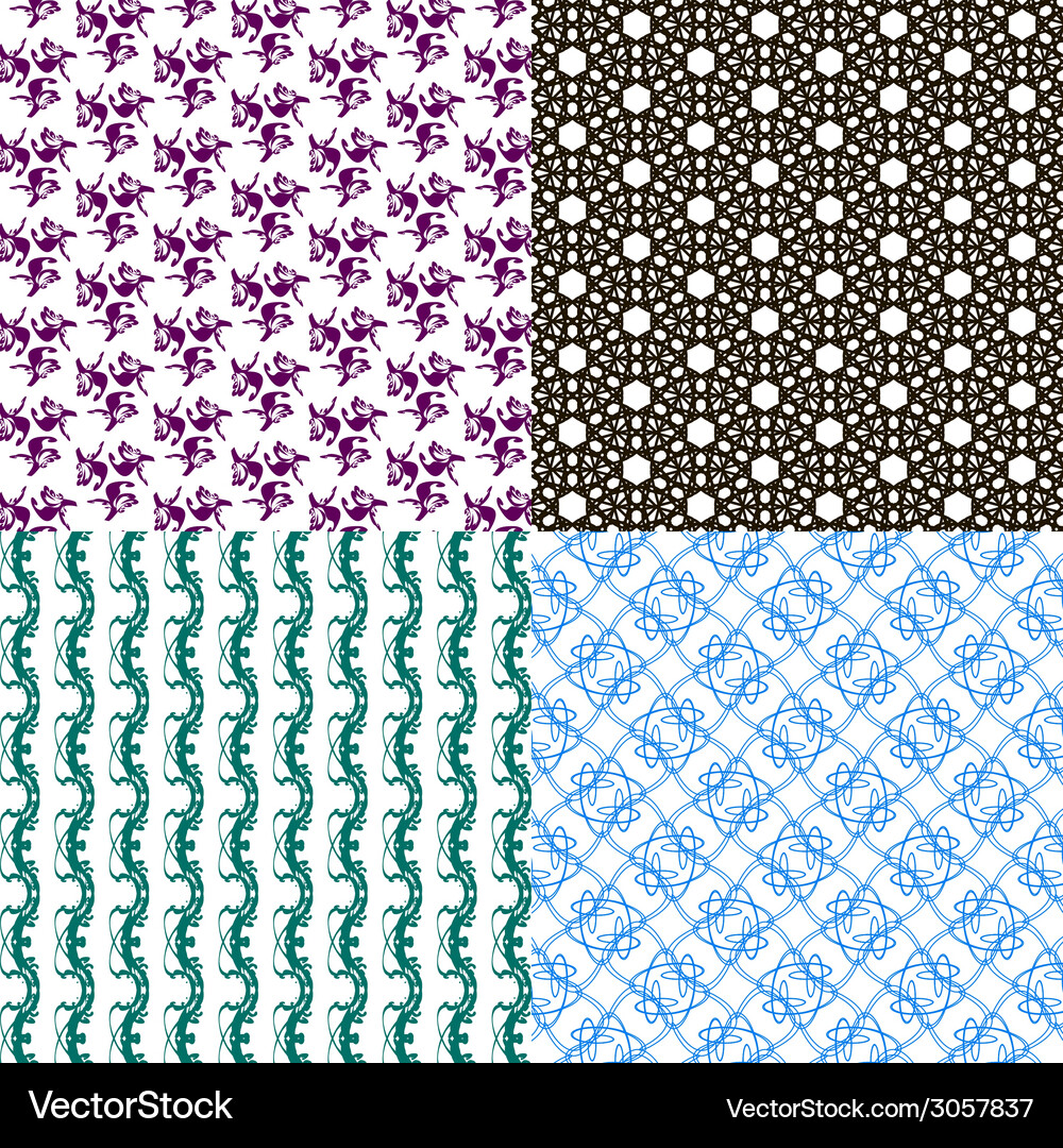 Geometric patterns tiling set of abstract vintage Vector Image