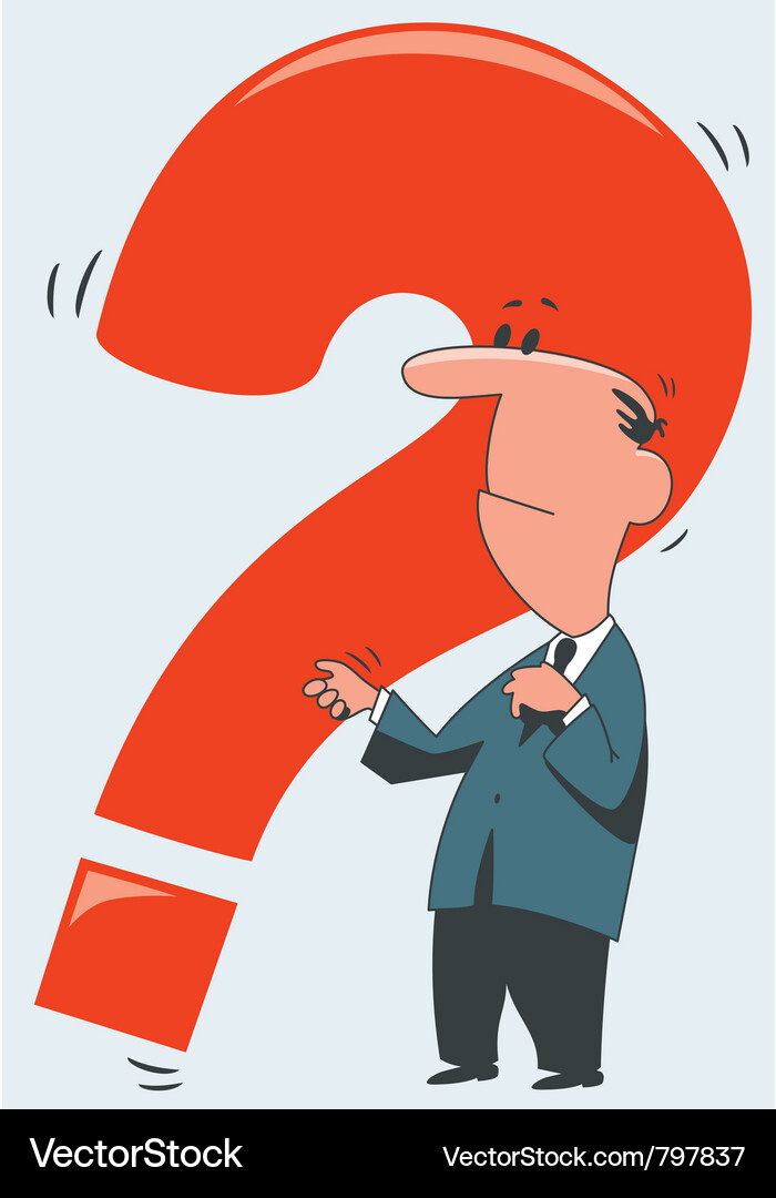 Man with a red question Vector Image