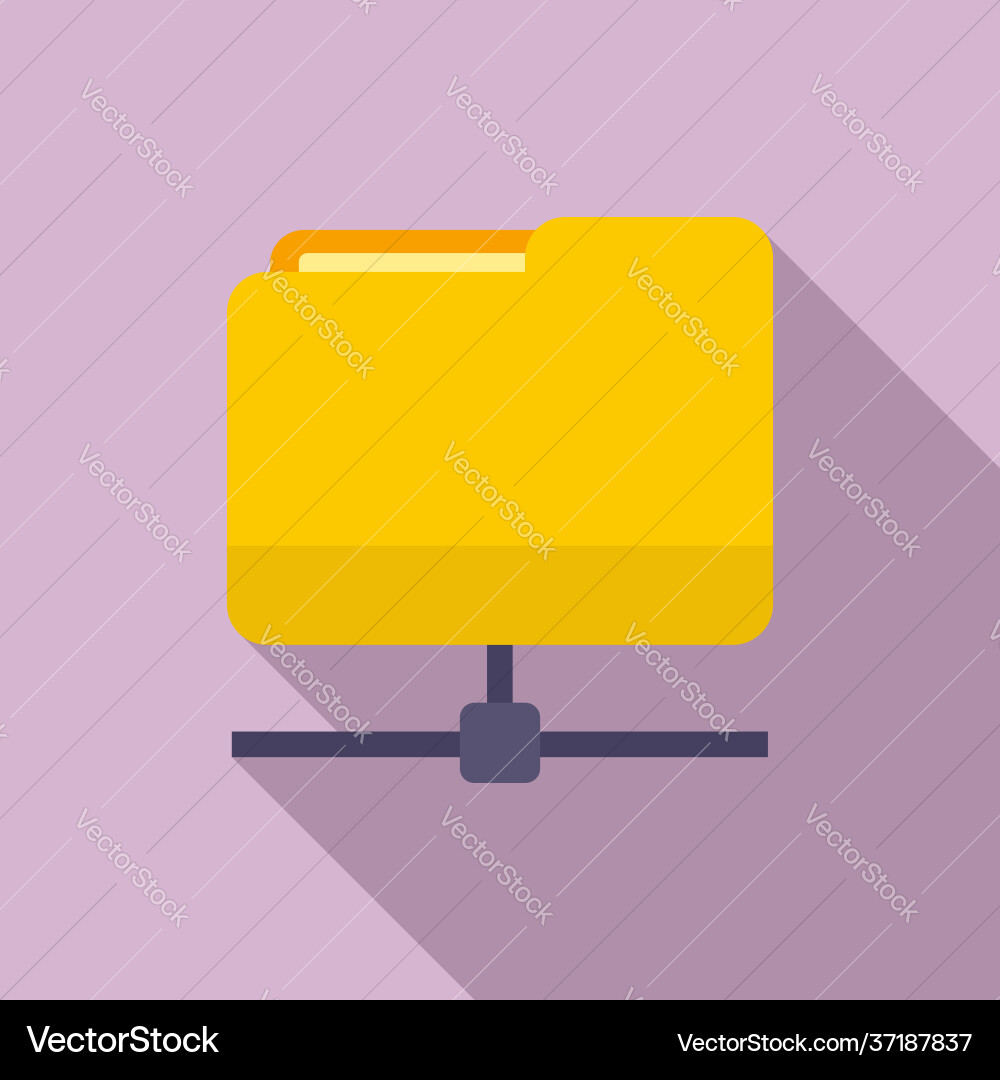 Network folder icon flat style Royalty Free Vector Image