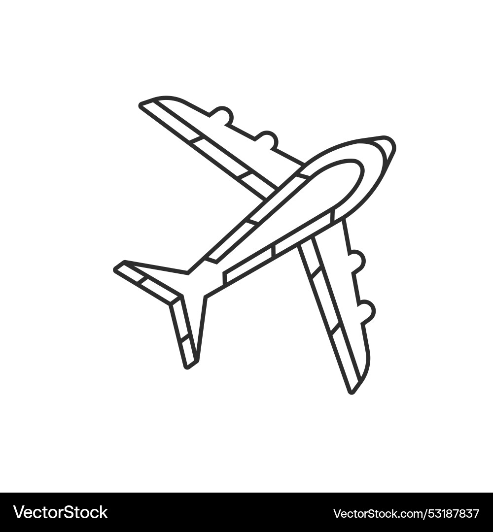 Plane line icon element design template Plane line icon element design template vector image