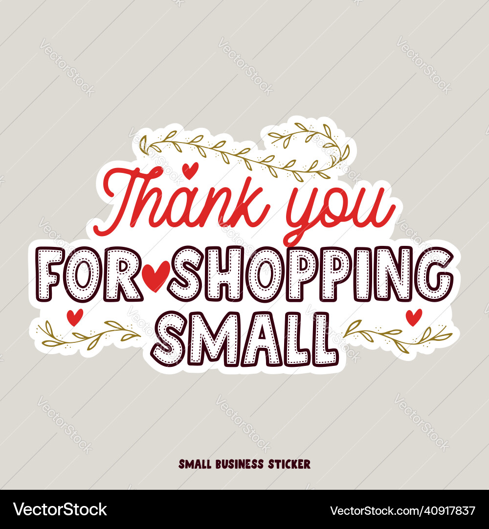 Thank You Small Business Logo Vector Image