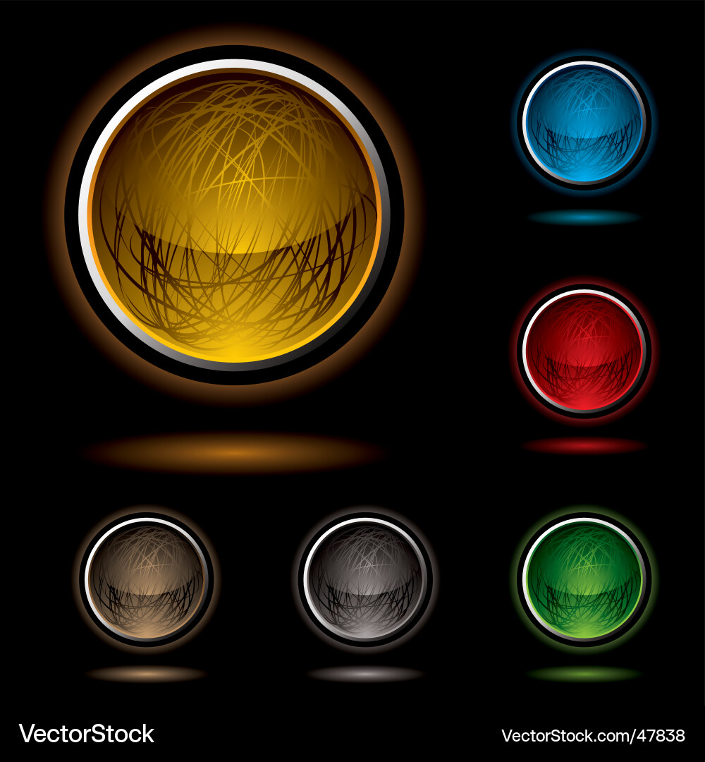 Bright Colorful Button Icons Vector Image