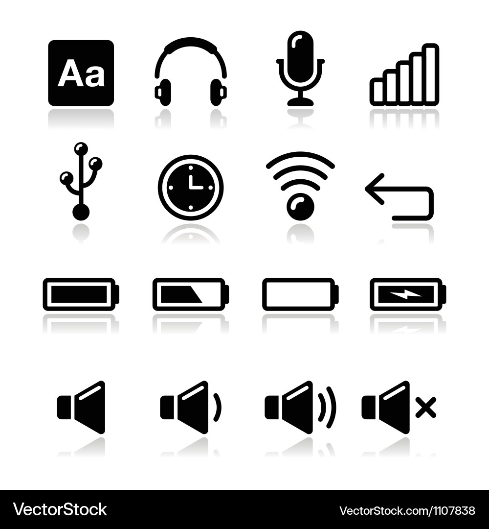 Computer & Software Icons Set vector image