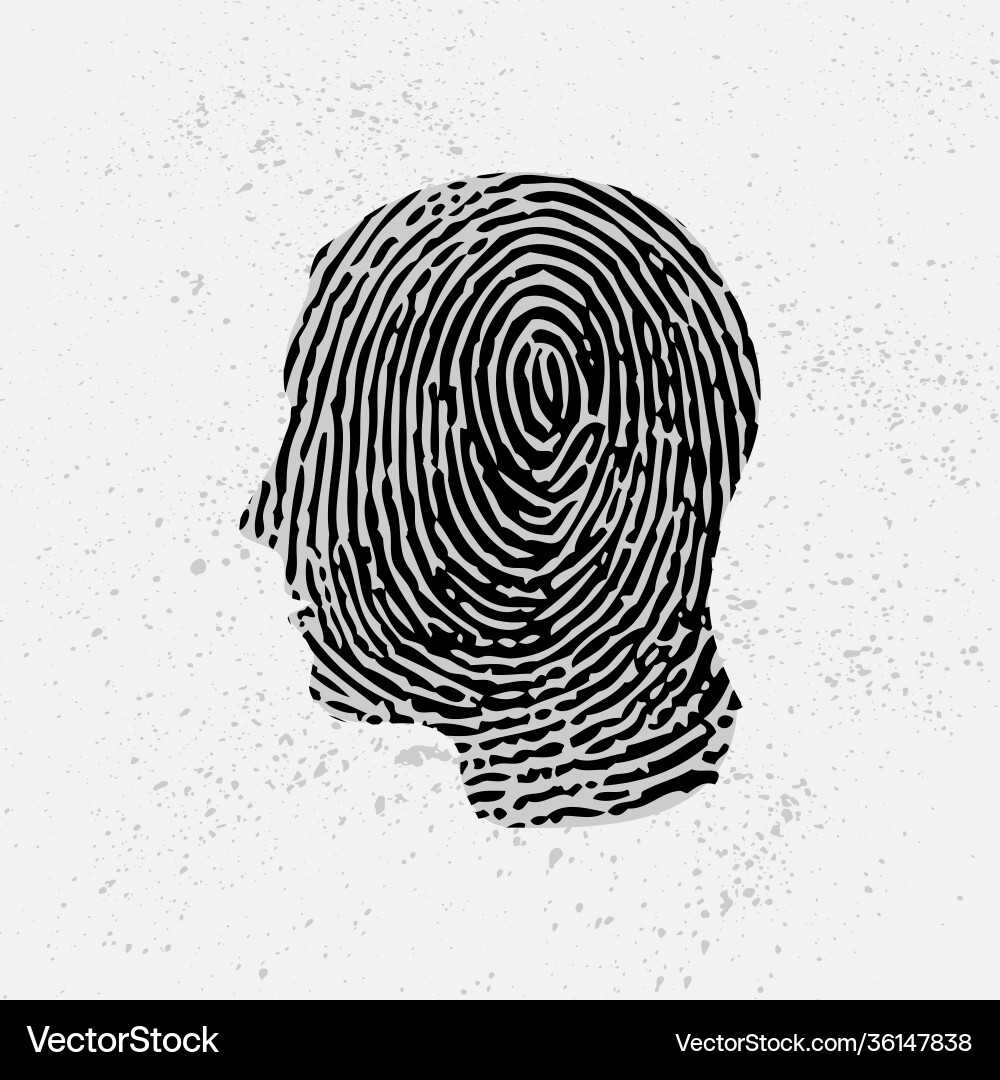 Face background with fingerprint Face background with fingerprint vector image