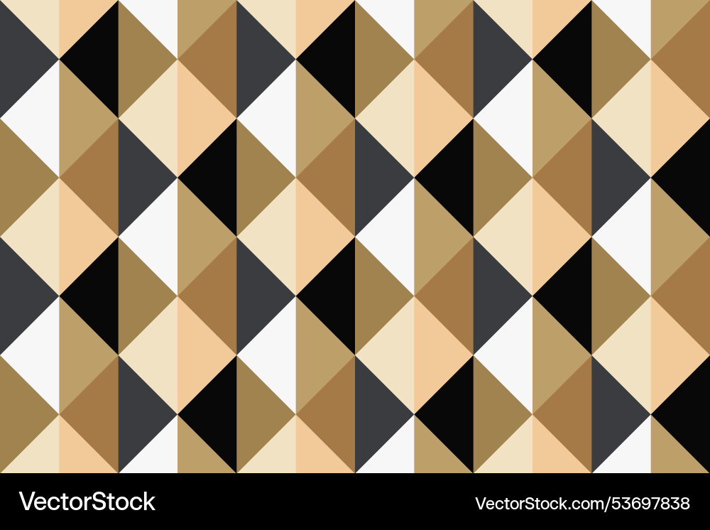 Seamless pattern of triangles and squares in gold Seamless pattern of triangles and squares in gold vector image